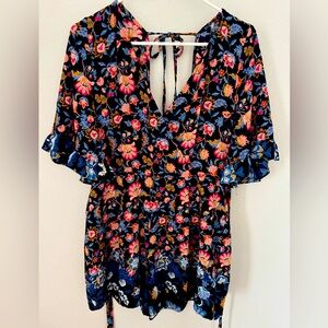 Floral V-Neck Women romper